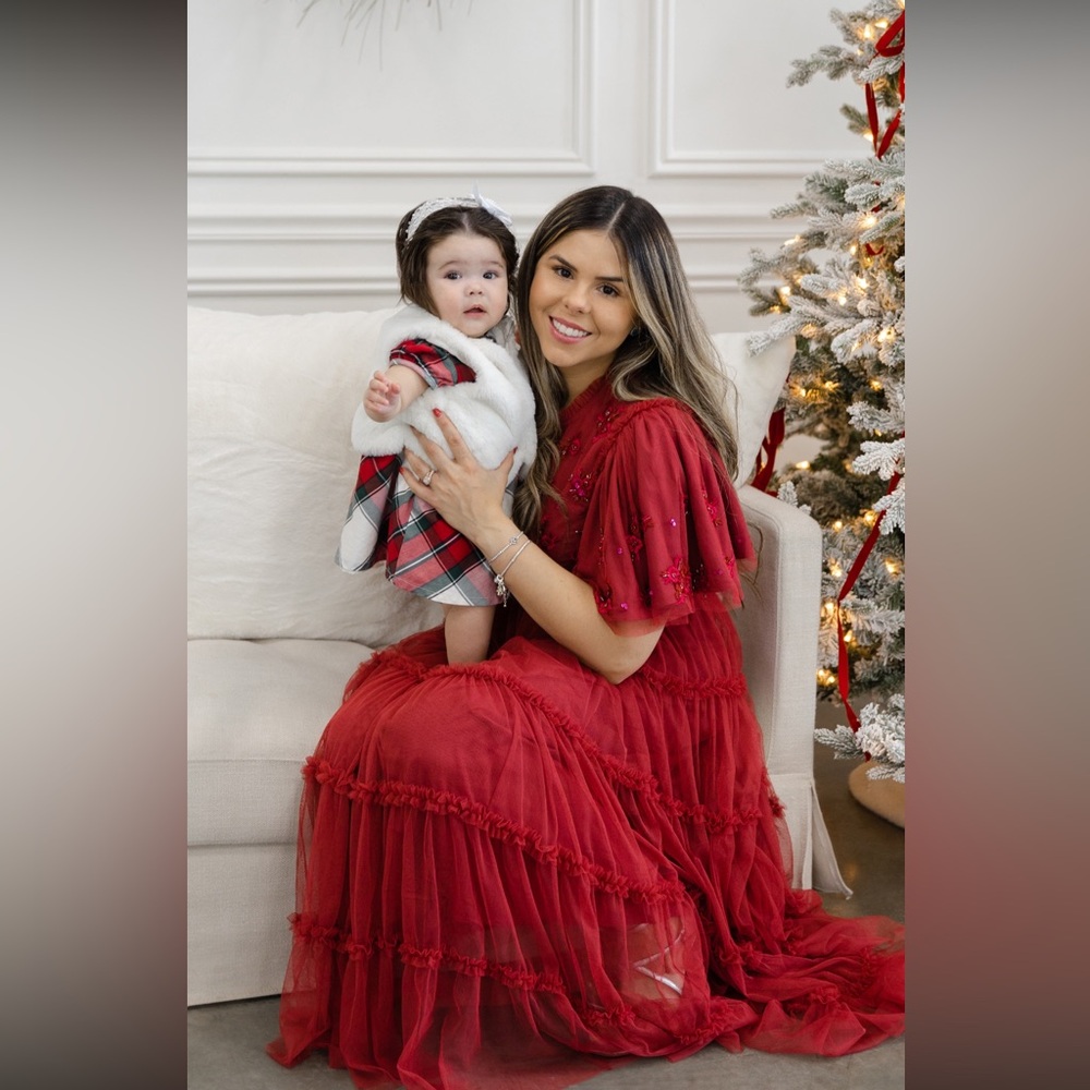Ivy City Co. Anastasia Dress – Red Tulle Holiday Dress – Size Small – Worn Once